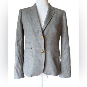 J Crew Schoolboy Blazer Gray Wool Double Button Womens Size 2